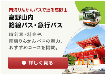 南海りんかんバスで巡る高野山 高野山内 路線バス